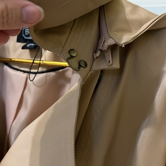 Cropped Trench BGSD Evelyn Women’s Weatherproof Hooded Short Coat Raincoat Large - Picture 5 of 11